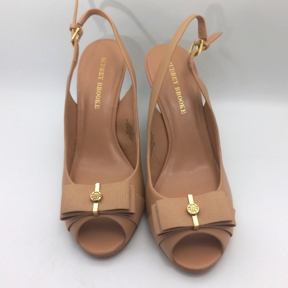 AUDREY BROOKS WEDGE LEATHER HEEL
